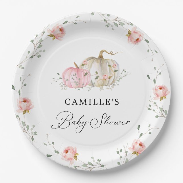 Plato De Papel Placa de papel de Fiesta Baby Shower Chica de cala (Anverso)
