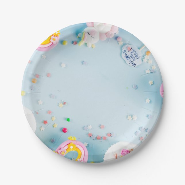 Plato De Papel Placa de papel de fiesta de cumpleaños 🍽 (Anverso)