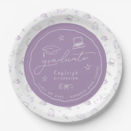 Plato De Papel Placa de papel de Fiesta de gradiente dibujada a m