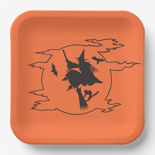Plato De Papel Placa de papel de fiesta de Halloween (Anverso)