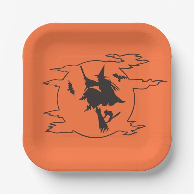 Plato De Papel Placa de papel de fiesta de Halloween (Anverso)