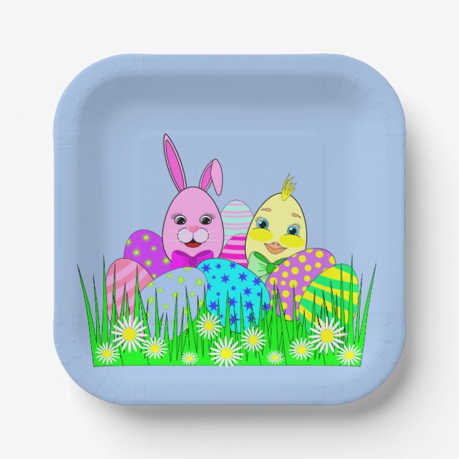 Plato De Papel Placa de papel de Fiesta de Pascua (Anverso)