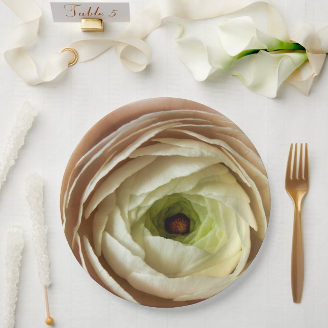 Plato De Papel Placa de papel de flor Ranunculus (Boda)