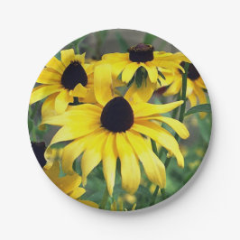 Plato De Papel Placa de papel de flores amarillas