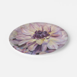 PLATO DE PAPEL PLACA DE PAPEL DE FLORES DE DAHLIA