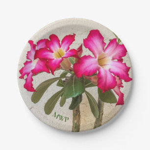 Plato De Papel Placa de papel de flores de Rosa del desierto