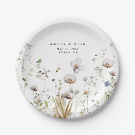 Plato De Papel Placa de papel de flores silvestres acuáticas