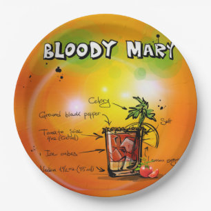 Plato De Papel Placa de papel de fondo Mary-Tangerine sangrienta