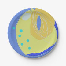 Placa de papel de formas circulares expresivas