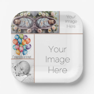 Plato De Papel Placa de papel de foto para bebé para personalizad