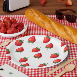 Plato De Papel Placa de papel de fresa | Suministros de fiesta