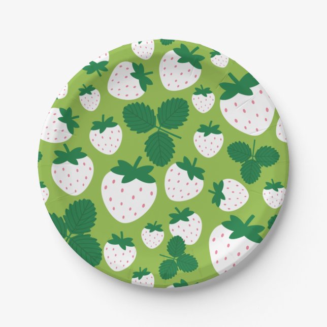 Plato De Papel Placa de papel de fresas (Anverso)