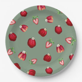 Plato De Papel Placa de papel de fresas silvestres