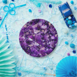 Plato De Papel Placa de papel de Gemas de Geode Crystal Amethyt P