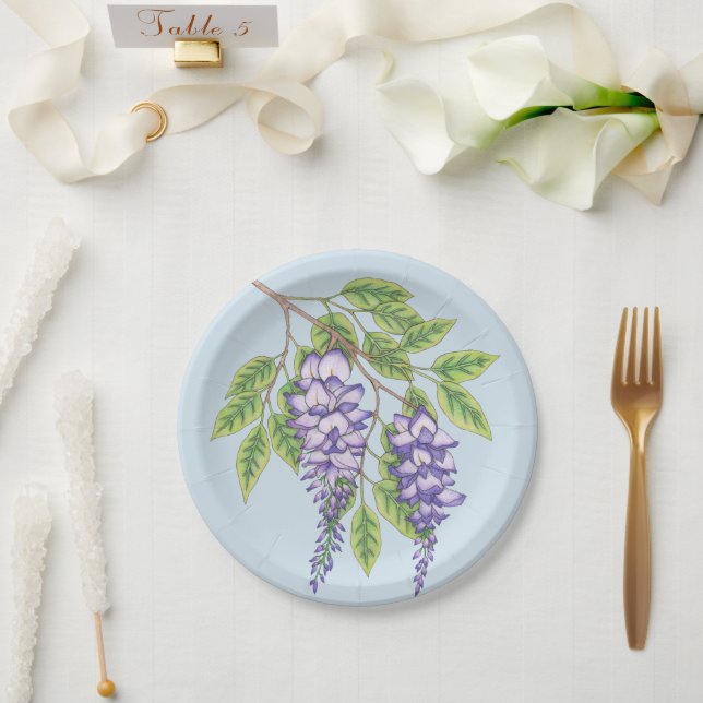 Plato De Papel Placa de papel de glicinia (Boda)