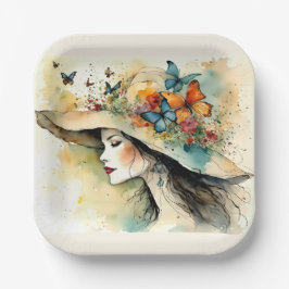 PLATO DE PAPEL PLACA DE PAPEL DE GORRA DE FANCY