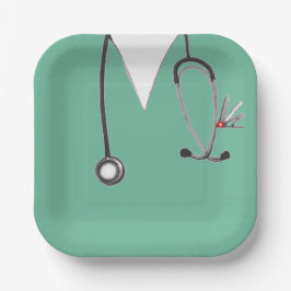 Plato De Papel Placa de papel de graduación de la escuela de enfe