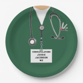 Plato De Papel Placa de papel de graduación de la escuela médica