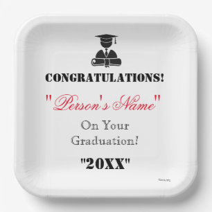Plato De Papel Placa de papel de graduación - HAMbyWG