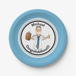 Plato De Papel Placa de papel de graduación médica personalizad