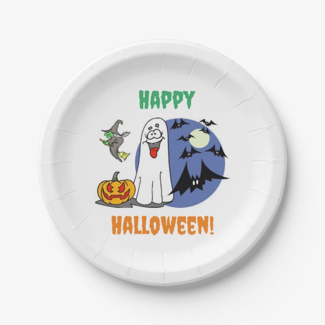 Plato De Papel Placa de papel de Halloween (Anverso)