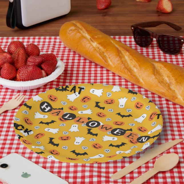 Plato De Papel Placa de papel de Halloween (Picnic)