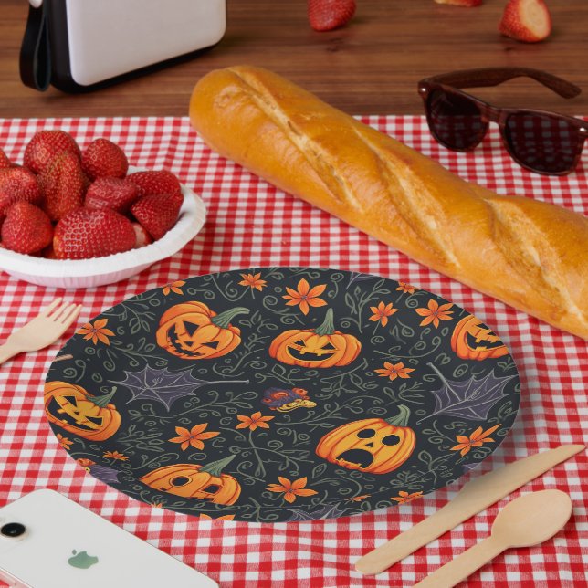 Plato De Papel Placa de papel de Halloween (Picnic)