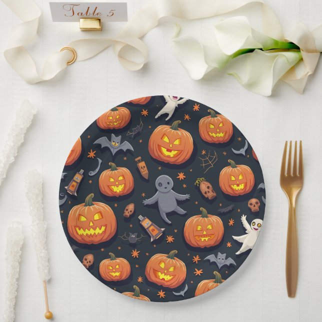 Plato De Papel Placa de papel de Halloween (Boda)