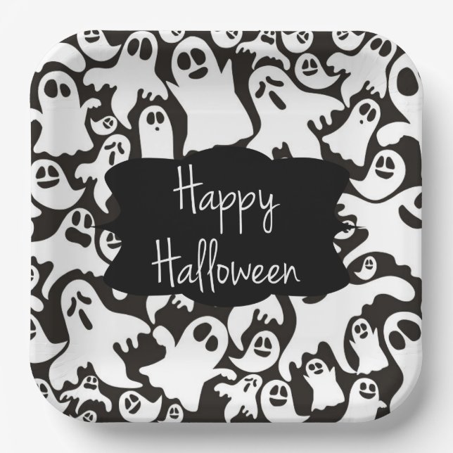 Plato De Papel Placa de papel de Halloween (Anverso)
