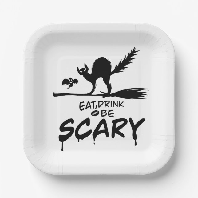 Plato De Papel Placa de papel de Halloween (Anverso)