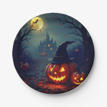 Placa de papel de Halloween