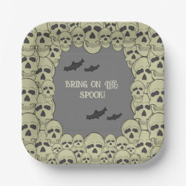 Plato De Papel Placa de papel de Halloween con escarnio vintage