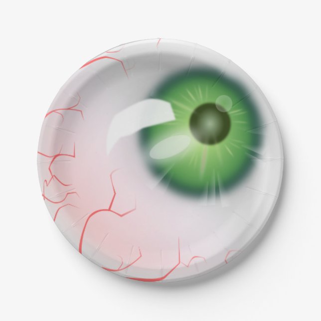 Plato De Papel Placa de papel de halloween Eyeball (Anverso)