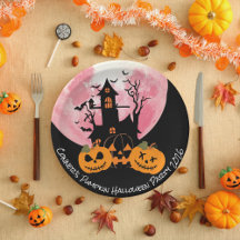 Placa de papel de Halloween para calabaza infantil