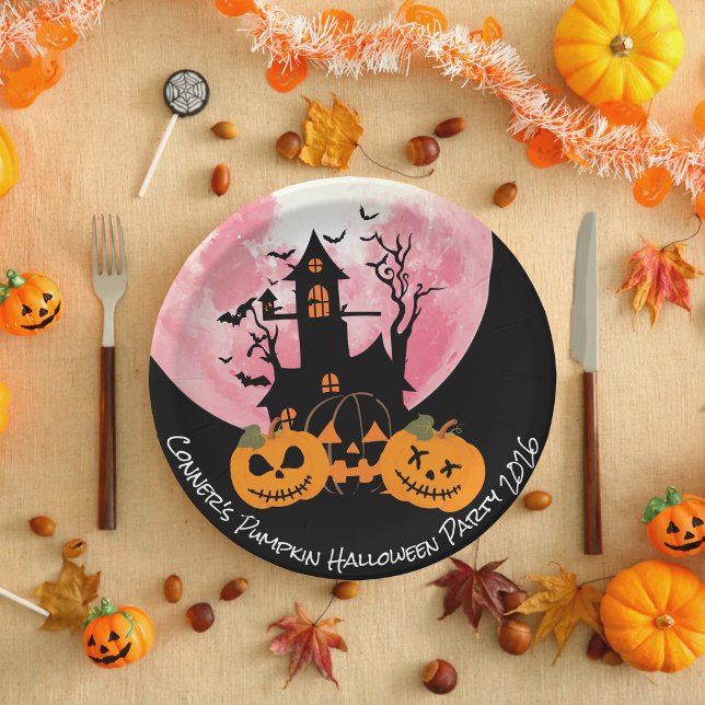 Plato De Papel Placa de papel de Halloween para calabaza infantil (Pumpkin Halloween Party Paper Plate)