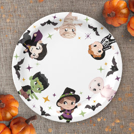 Plato De Papel Placa de papel de Halloween, suministros para Fies