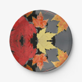 Plato De Papel Placa de papel de hojas de otoño