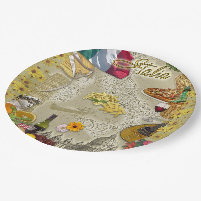 Plato De Papel Placa de papel de Italia (Angular)