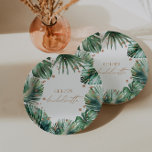 Plato De Papel Placa de papel de la Bachelorette de hojas tropica<br><div class="desc">Diseñado para coordinar con para la Colección Invitación a Boda "Chloe". Vea el enlace de la colección en esta página para ver todos los elementos coincidentes de este hermoso diseño.</div>