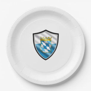 Plato De Papel Placa de papel de la bandera bávara