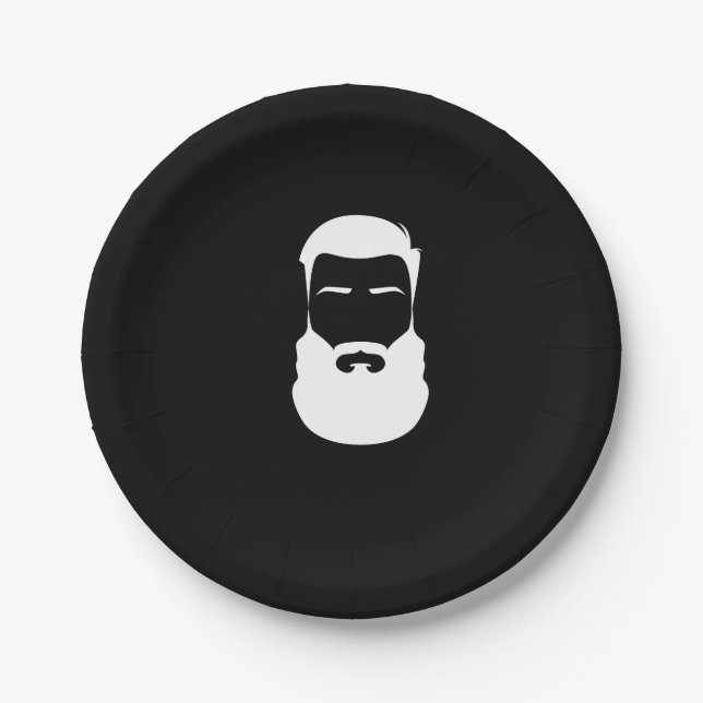 Plato De Papel Placa de papel de la barba blanca (Anverso)