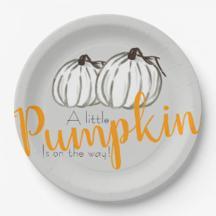 Plato De Papel Placa de papel de la calabaza del babyshower