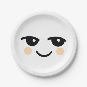 PLATO DE PAPEL PLACA DE PAPEL DE LA CARA LINDA DEL GRÁFICO KAWAI