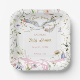 Plato De Papel Placa de papel de la cinta de la flor silvestre de