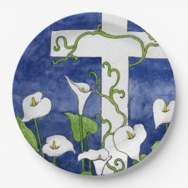 Plato De Papel Placa de papel de la Cruz de Pascua