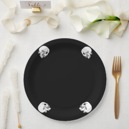 Plato De Papel Placa de papel de la fiesta de Halloween con Skele