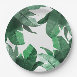 Plato De Papel Placa de papel de la hoja tropical