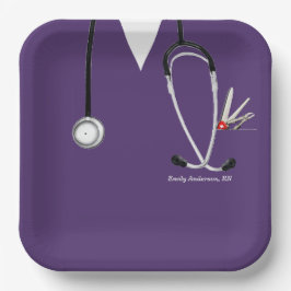 Plato De Papel Placa de papel de la persona de graduación de enfe