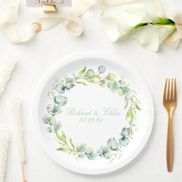 Plato De Papel Placa De Papel De La Recepción De Boda Rústica Bot