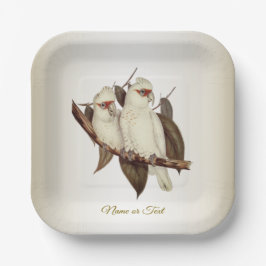 Plato De Papel Placa de papel de las aves blancas